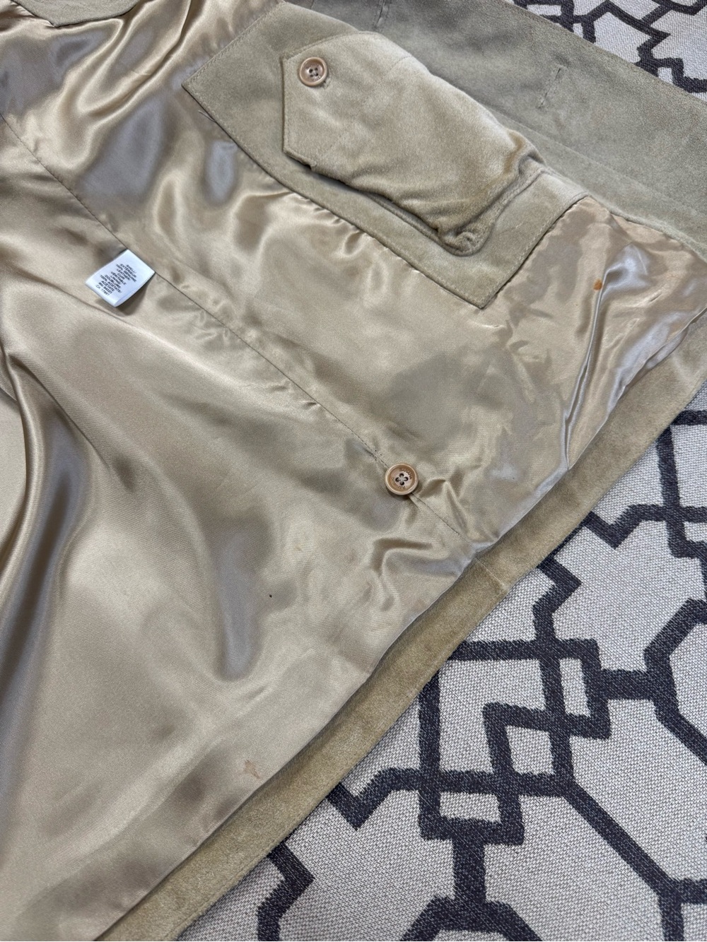 Vintage Y2K Banana Republic Men’s Suede Leather Blazer Jacket Tan Beige L - Picture 7 of 17